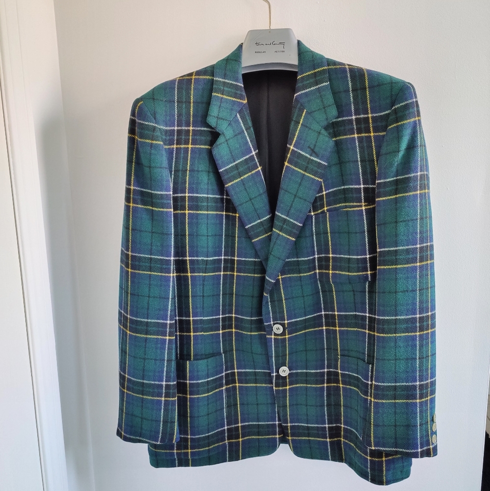 Vintage Men's Green Plaid Sport Coat (M / 38)